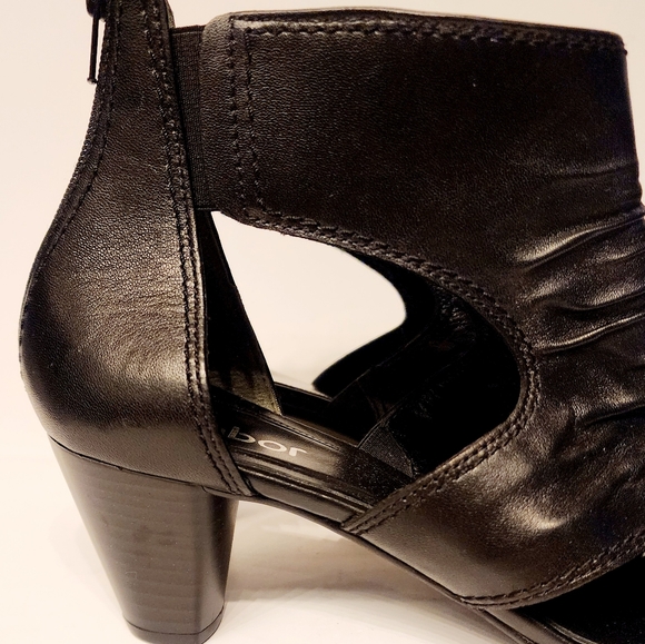 GABOR leather block heel opentoe sandals in black size UK 6.5/ US 9 - Picture 6 of 11